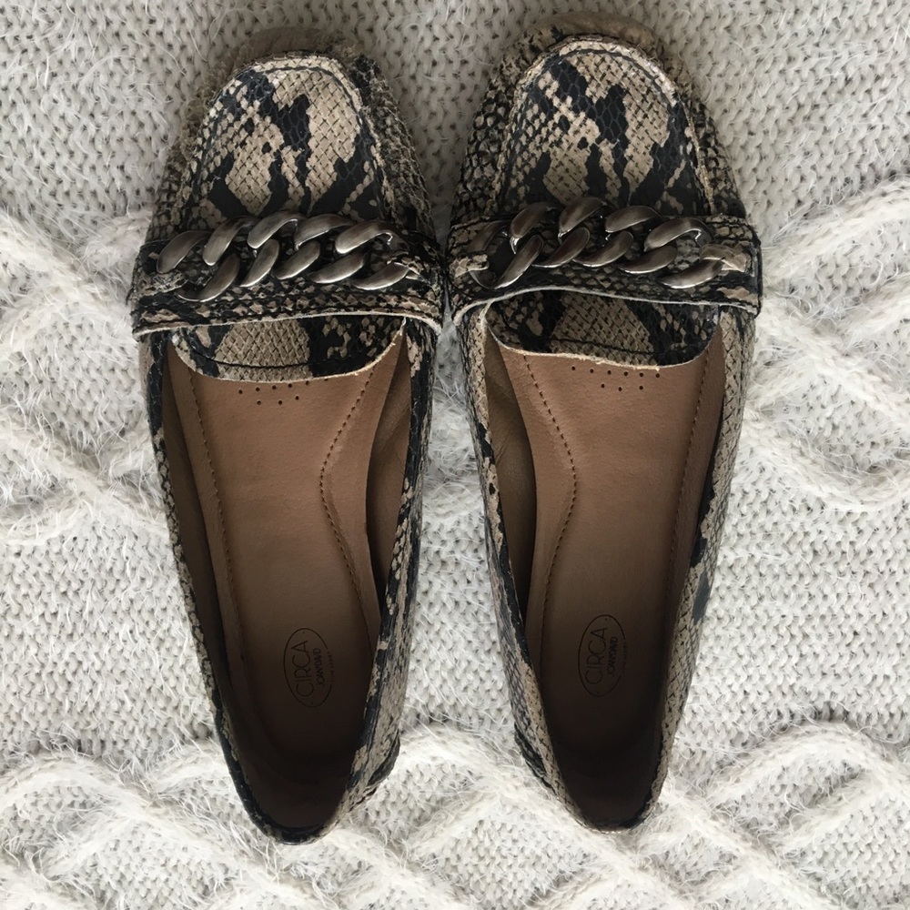 Circa Joan & David Lux Series Python Chain Flats - image 2